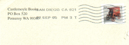 Scan of a USPS Inkjet Slogan Cancel from San Diego,CA  Sept 2005