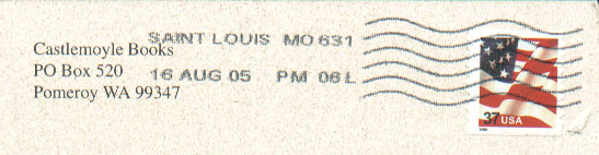 Scan of a USPS Inkjet Cancel from Saint Louis, August 2005